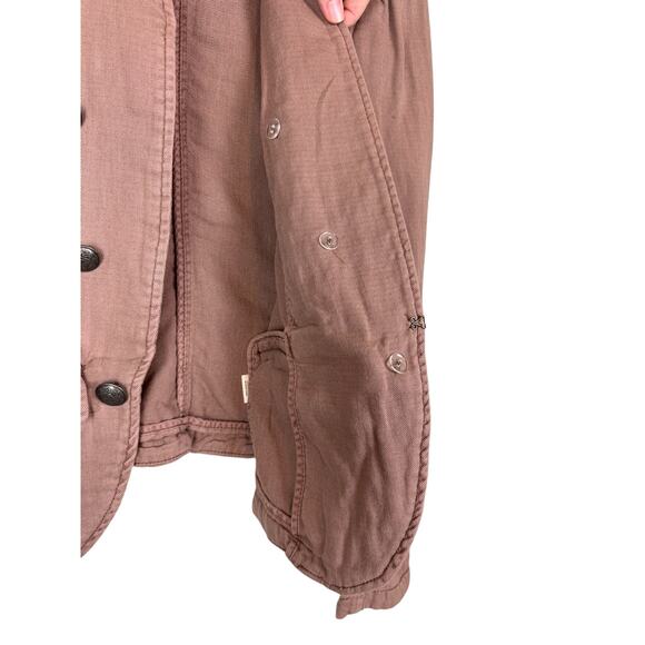 Free People NWT Jagger Blazer Military Tan Jacket Lace up Sleeve Outerwear - Picture 9 of 13